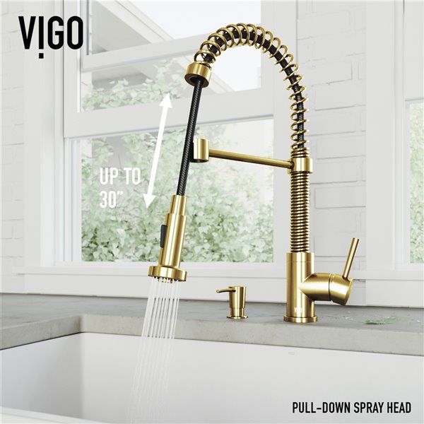 VIGO Edison Pull-Down Spray Kitchen Faucet and Soap Dispenser VG02001MGK2  RONA