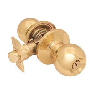 Forge Locks Saturn Keyed Entry Door Knob - Polished Brass