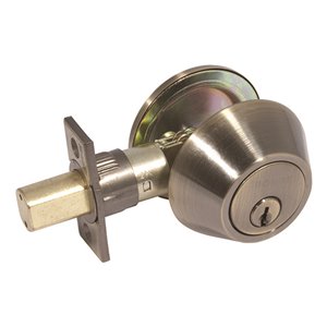 Forge Locks Single Cylinder Deadbolt - Antique Brass