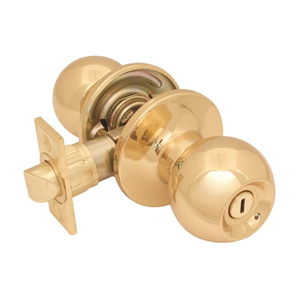 Forge Locks Saturn Privacy Door Knob - Polished Brass 13-11549