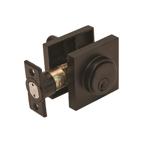 Forge Locks Europa Square Single Cylinder Deadbolt - Matte Black