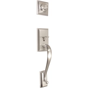 Forge Locks Melia Entrance Gripset with Deadbolt - Satin Chrome