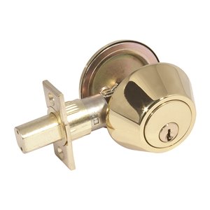 Forge Locks Single Cylinder Deadbolt - Polished Brass