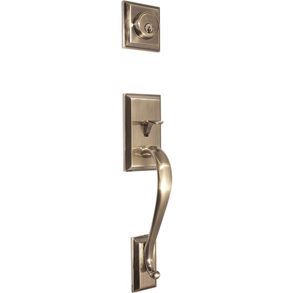 Forge Locks Melia Entrance Gripset with Deadbolt - Antique Brass