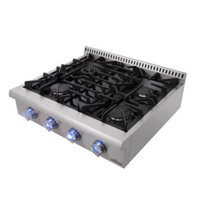 Thor Kitchen Gas Range Top in Stainless Steel with 4 Burners - 30-in