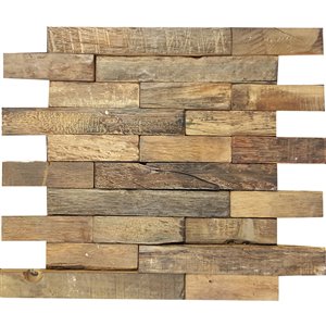Mono Serra Wood Mosaic Tile - 12'' x 12'' - Old Boat Wood