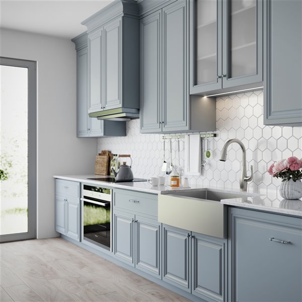 Kraus Standart PRO Single Bowl 35.88-In  Apron Front Farmhouse Kitchen Sink in Stainless Steel