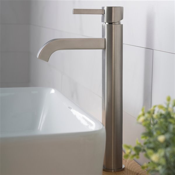 Kraus Premier Bathroom Sink Faucet - 1-Handle - 12.5-in - Satin Nickel