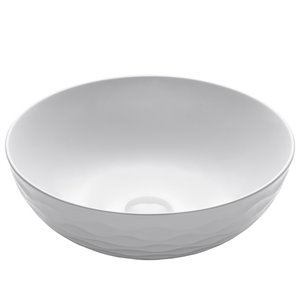 Kraus Viva Round Vessel Bathroom Sink - 16.50-in - White