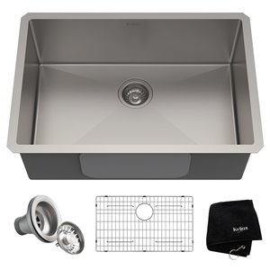 Évier de cuisine simple sous plan Standart PRO de Kraus, 28 po, acier inoxydable