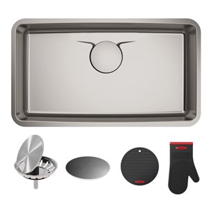 Kraus Dex Undermount Kitchen Sink - Single Bowl - 32.88-in - Stainless Steel