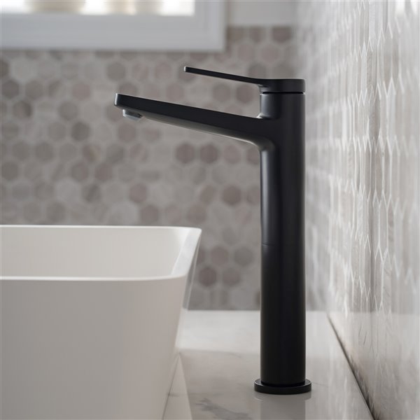 Kraus Indy Bathroom Sink Faucet - 1-Handle - 10.88-in - Matte Black