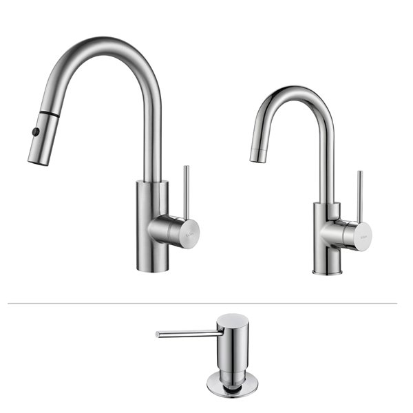 Kraus Pull Down Kitchen Faucet Bar And Soap Dispenser Chrome Rona - Bar Sink Faucet With Soap Dispenser Kraus Pull Down Kitchen Faucet Bar And Soap Dispenser Chrome Rona - Bar Sink Faucet With Soap Dispenser