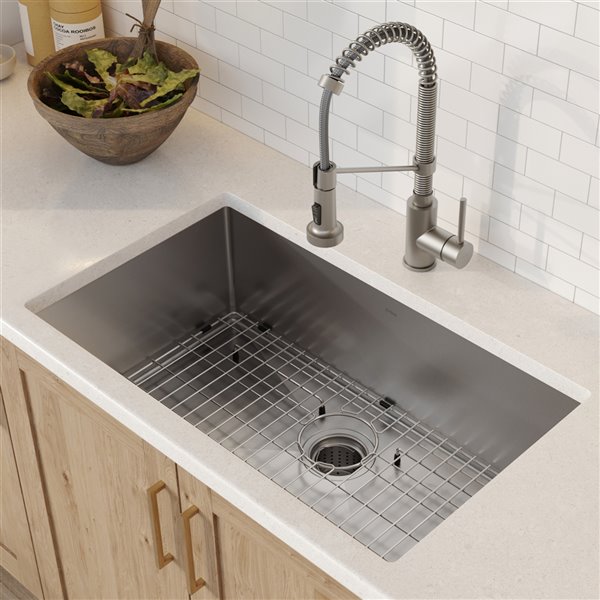 Kraus Standart PRO 30-in Undermount Single Bowl All-in-One Kitchen Sink