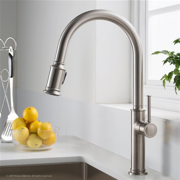 Kraus Sellette Pull-Down Kitchen Faucet - Single Handle - Stainless Steel