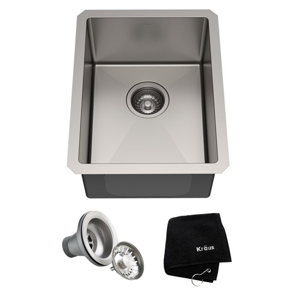 Kraus Standart PRO 14 In Undermount Stainless Steel Single Bowl Kitchen   330718036 MainImage 001 L 