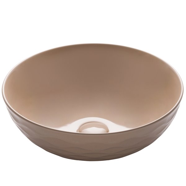 Kraus Viva Round Vessel Bathroom Sink - 16.50-in - Beige