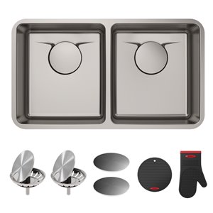 Kraus Dex 33-in Undermount Double Bowl Kitchen Sink