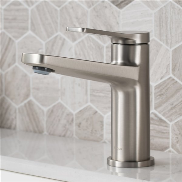 Kraus Indy Bathroom Sink Faucet - 1-Handle - 6.25-in - Stainless Steel