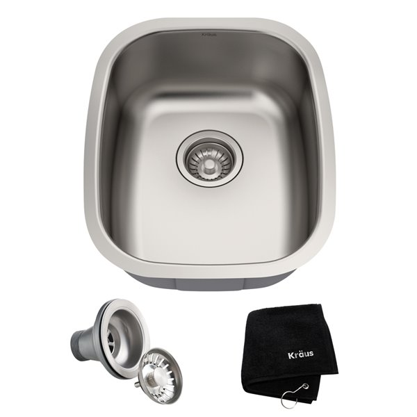 Kraus Premier 15-in Undermount Stainless Steel Single Bowl Kitchen Sink