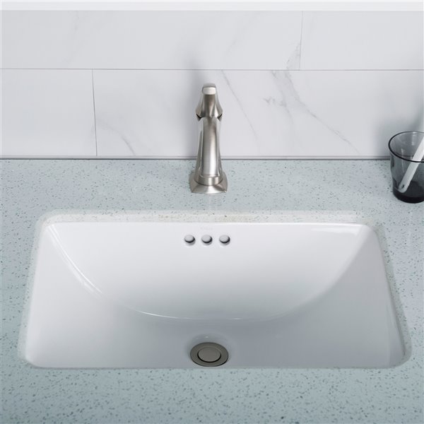 Kraus Elavo Rectangular Undermount Bathroom Sink - 14.75-in - White