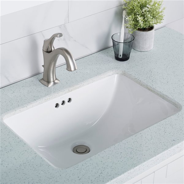 Kraus Elavo Rectangular Undermount Bathroom Sink - 14.75-in - White