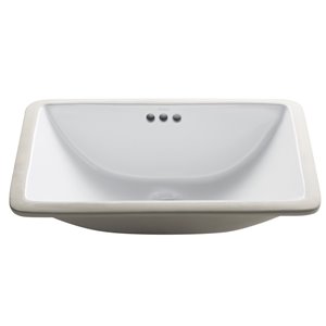 Kraus Elavo Rectangular Undermount Bathroom Sink - 14.75-in - White