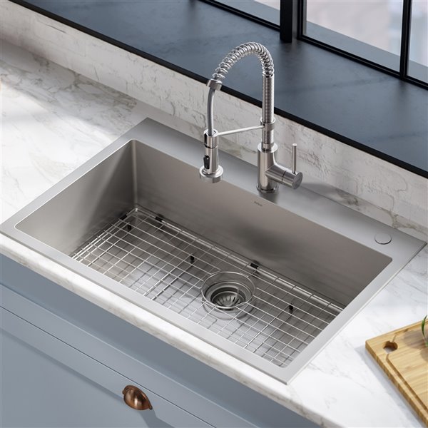 Kraus Stark Undermount Kitchen Sink - Single Bowl - 33-in - Stainless Steel