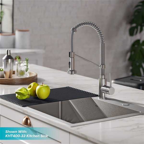 Kraus Bolden Pull-Down Single Handle Kitchen Faucet in Polished Chrome