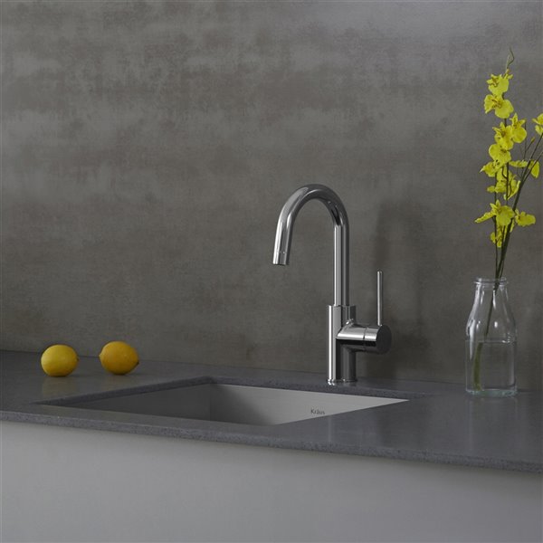 Kraus Oletto Bar and Kitchen Faucet - Single Handle - Chrome