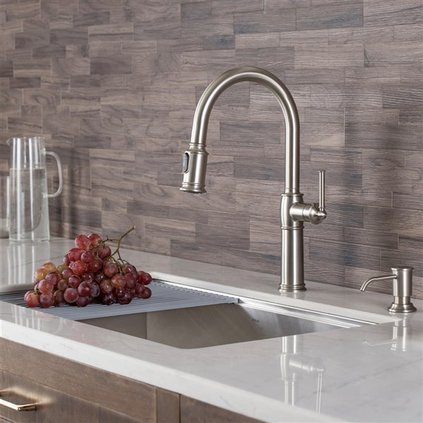 Kraus Sellette Pull-Down Kitchen Faucet-Single Handle-16.5-in-Stainless Steel