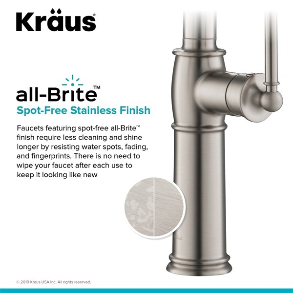 Kraus Sellette Pull-Down Kitchen Faucet-Single Handle-16.5-in-Stainless Steel