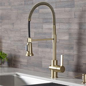 Kraus Britt Pull-Down Kitchen Faucet - Single Handle - Brushed Gold