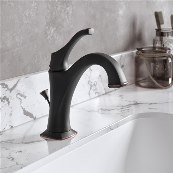 Kraus Arlo Bathroom Sink Faucet - 1-Handle - 8-in - Oil Rubbed Bronze