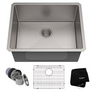 Évier de cuisine simple sous plan Standart PRO de Kraus, 23 po x 18 po, acier inoxydable