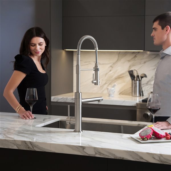 Kraus Artec Pro Pull-Down Kitchen Faucet - Single Handle - Stainless Steel