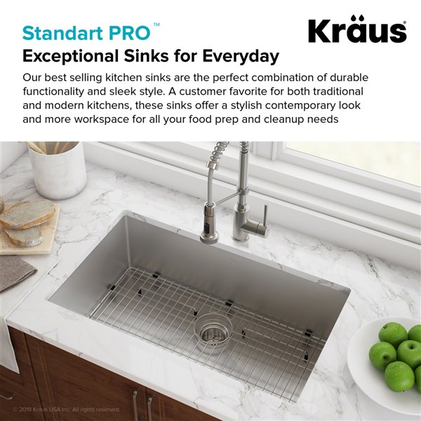 Kraus Standart Pro Undermount Kitchen, 26 Inch Farmhouse Sink