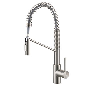 Kraus Oletto Pull-Down Kitchen Faucet - Single Handle - 22.25-in - Stainless Steel