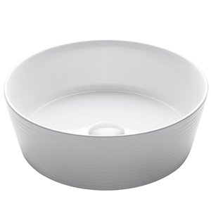 Kraus Viva Round Vessel Bathroom Sink - 15.75-in - White