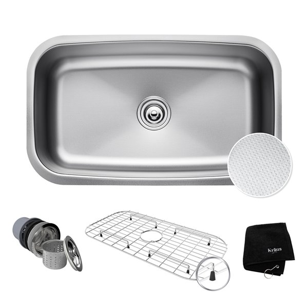 Kraus Outlast MicroShield 31-in Undermount Single Bowl Kitchen Sink