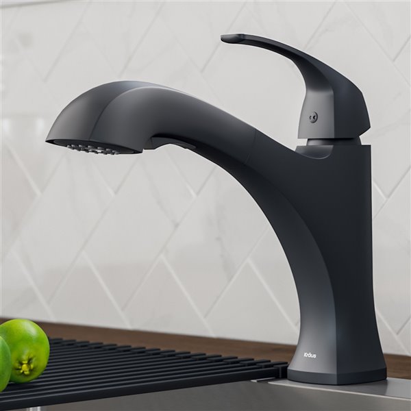 Kraus Oren Pull-Out Kitchen Faucet - Dual Function - Single Handle - Matte Black