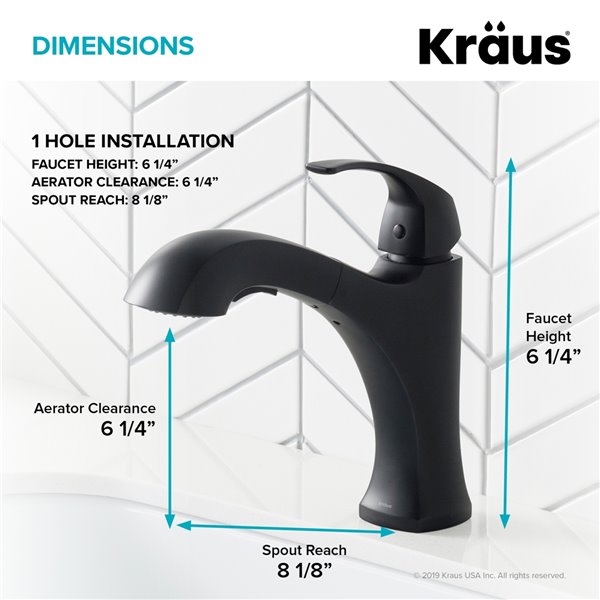 Kraus Oren Pull-Out Kitchen Faucet - Dual Function - Single Handle - Matte Black