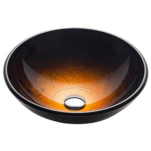 Kraus Multi-Color Round Vessel Bathroom Sink - 16.5-in - Brown