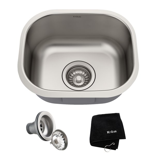 Kraus Premier 15 In Undermount Stainless Steel Single Bowl Kitchen Sink   330718157 MainImage 001 L 