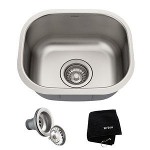 Kraus Premier 15-in Undermount Stainless Steel Single Bowl Kitchen Sink