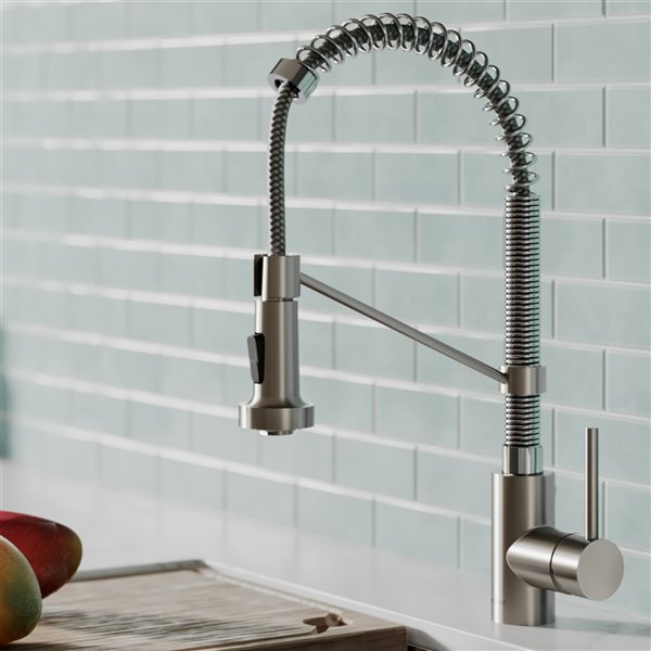 Kraus Bolden Pull-Down Kitchen Faucet - Single Handle - Stainless Steel/Chrome