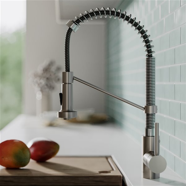 Kraus Bolden Pull-Down Kitchen Faucet - Single Handle - Stainless Steel/Chrome