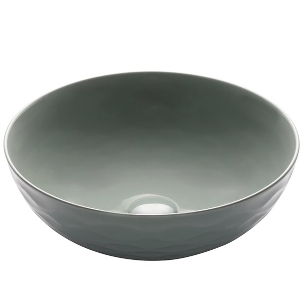 Kraus Viva Round Vessel Bathroom Sink - 16.50-in - Grey