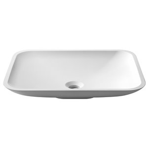 Kraus Natura Rectangular Vessel Bathroom Sink - 15.75-in - Matte White