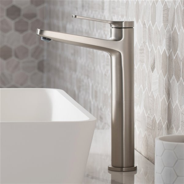 Kraus Indy Bathroom Sink Faucet - 1-Handle - 10.88-in - Stainless Steel